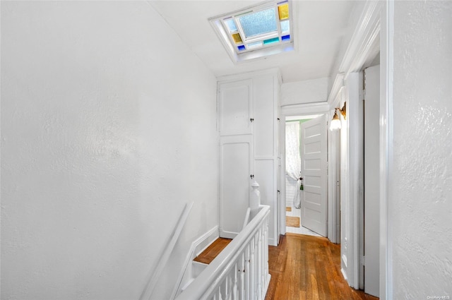 hallway with dark hardwood / wood-style floors