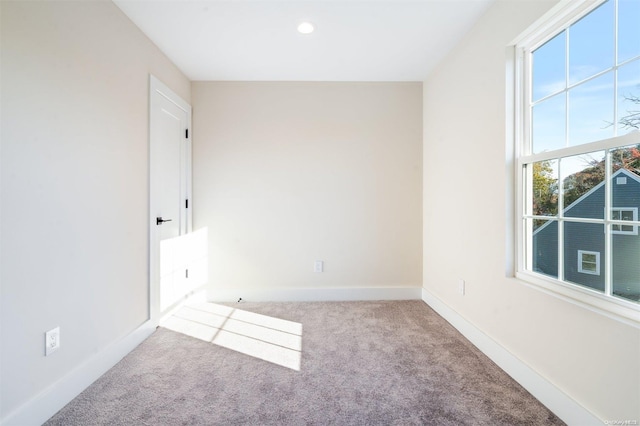 view of carpeted spare room