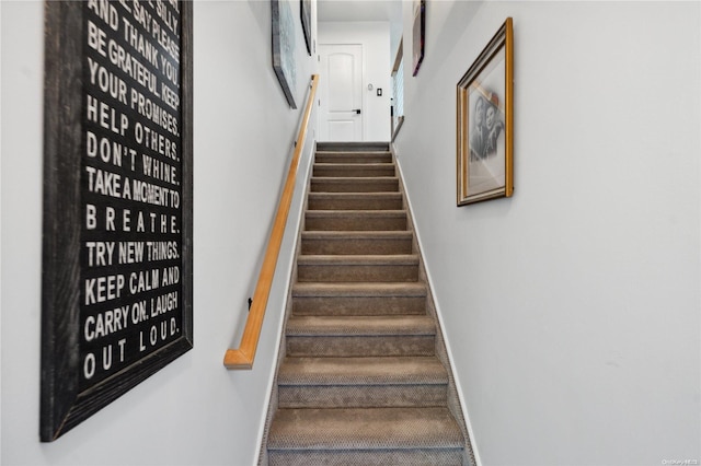 655 Middle Country Rd Unit 8D2, Coram, NY 11727 - stairs with baseboards and carpet
