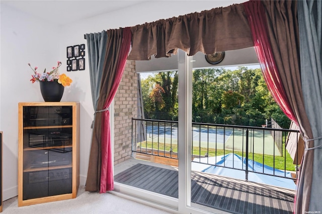 655 Middle Country Rd Unit 8D2, Coram, NY 11727 - entryway with carpet and beverage cooler