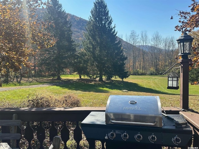 view of yard with a mountain view