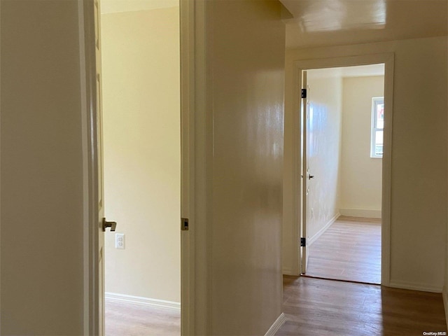 hallway featuring light hardwood / wood-style flooring