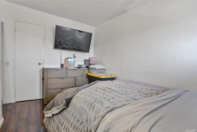 bedroom featuring dark wood-type flooring