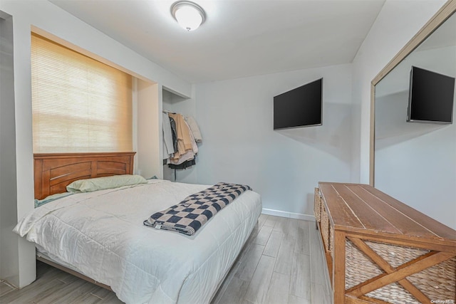 bedroom featuring light hardwood / wood-style flooring