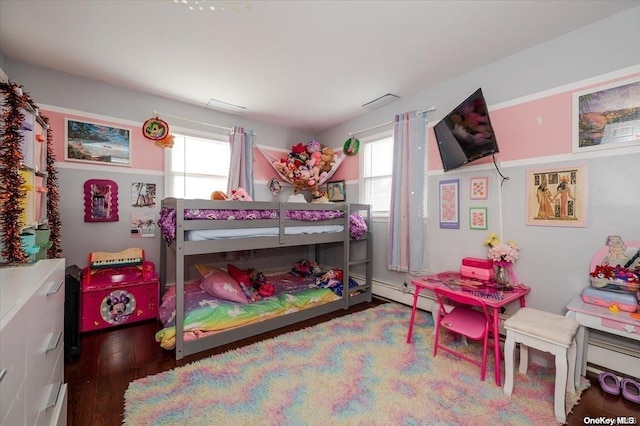 bedroom featuring dark wood-type flooring