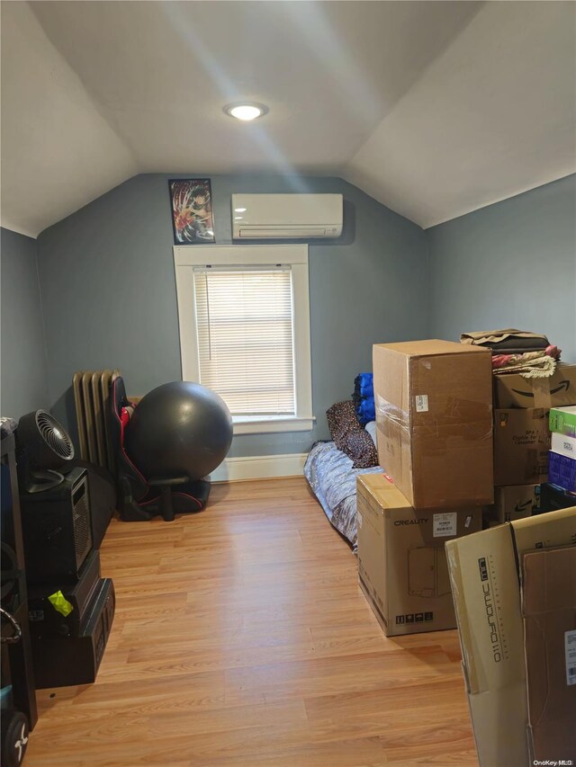 interior space featuring a wall mounted air conditioner