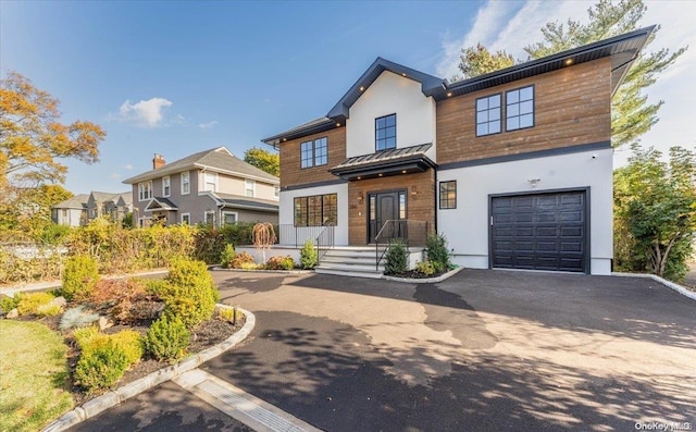 contemporary house with a garage