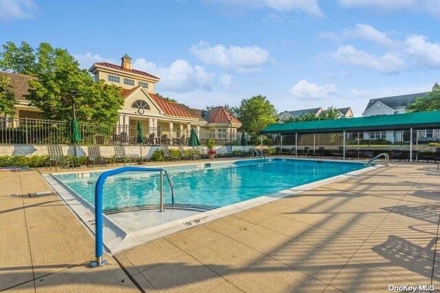 view of pool featuring a patio area