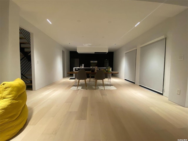 dining space featuring light hardwood / wood-style floors