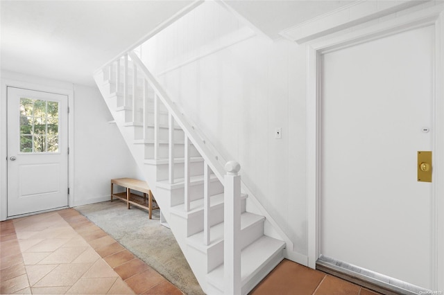 view of tiled foyer entrance