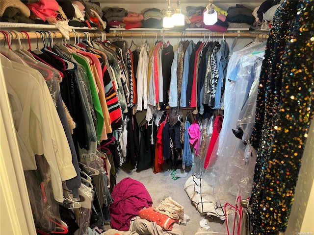 spacious closet with carpet floors