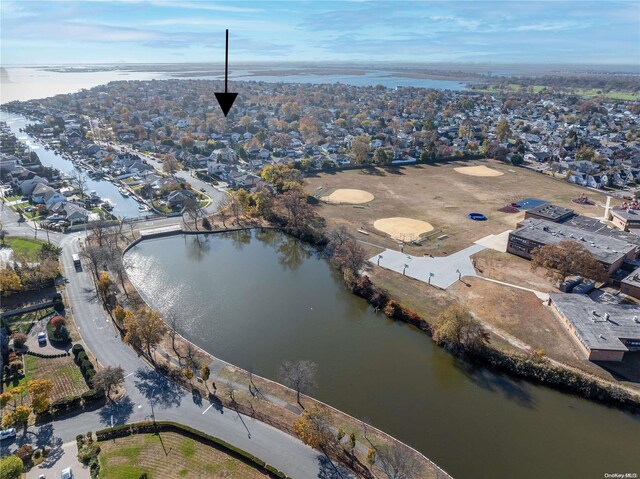 1956 Leonard Ln, Merrick, NY 11566 - aerial view of property and surrounding area with a nearby body of water and nearby suburban area