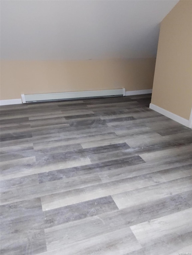 room details with baseboard heating and wood-type flooring