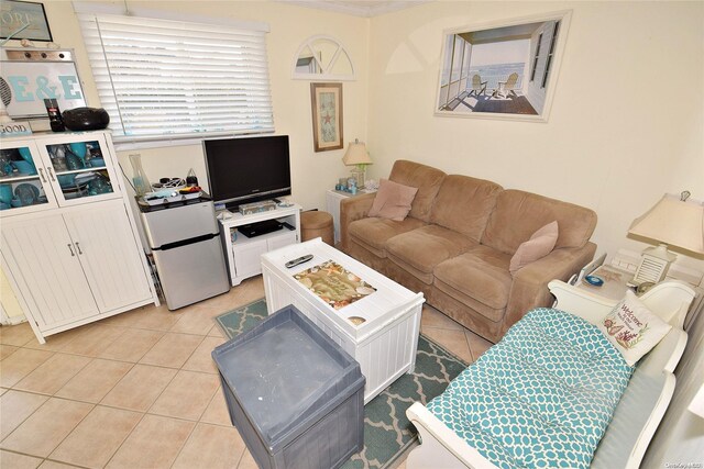 50 Rampasture Rd Unit 6, Hampton Bays, NY 11946 - living room with light tile patterned floors