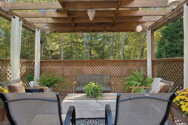 view of patio / terrace with a pergola