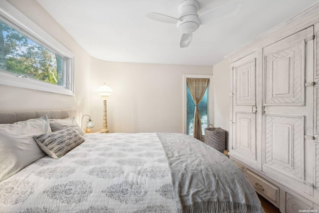 bedroom with ceiling fan