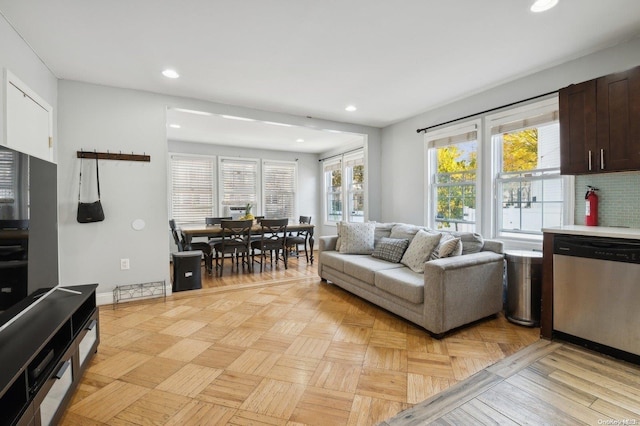 living room featuring plenty of natural light