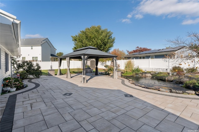 view of patio / terrace featuring a gazebo