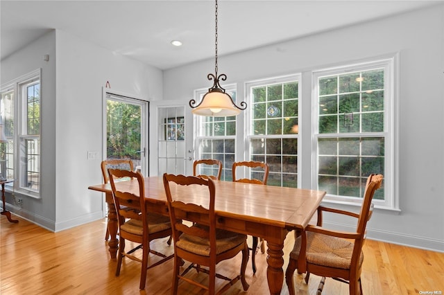 dining room featuring light wood-type flooring