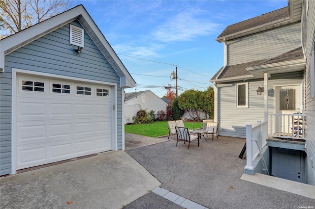 view of garage