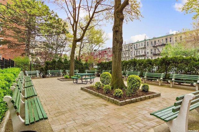 view of community featuring a patio