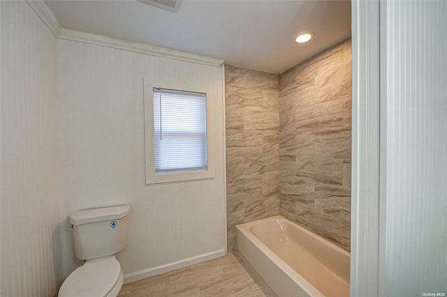 bathroom with hardwood / wood-style floors and toilet