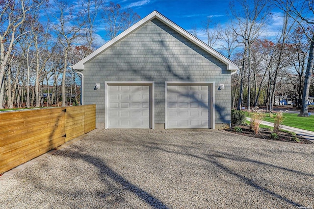 view of garage