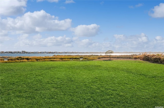 view of yard featuring a water view