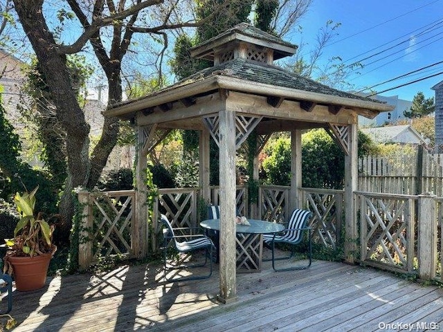 deck featuring a gazebo