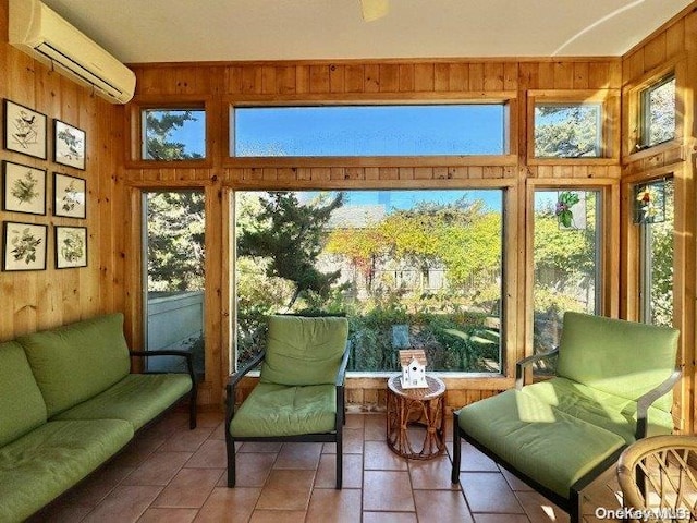 sunroom / solarium with a wall unit AC