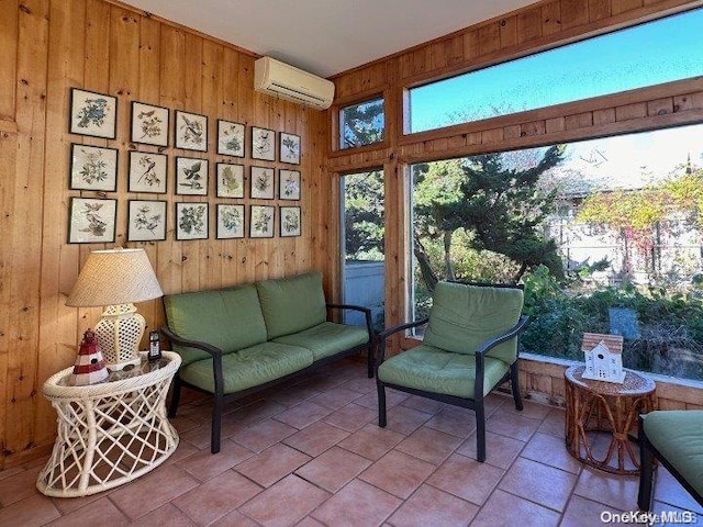 sunroom / solarium with a wall unit AC