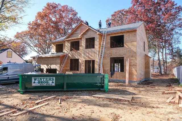 view of unfinished property