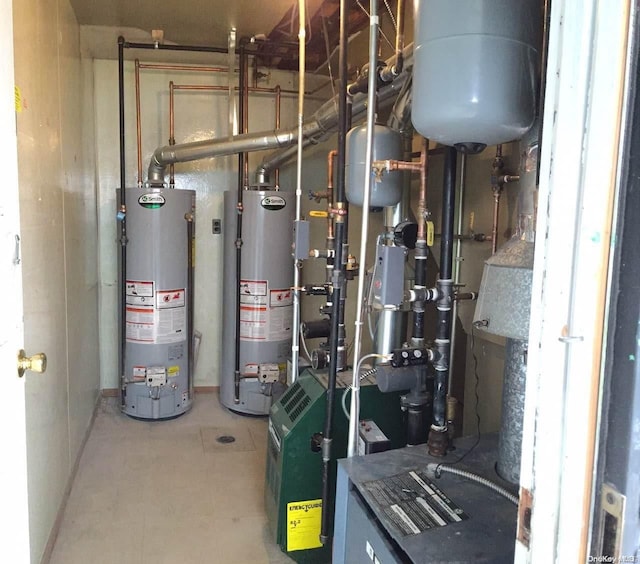 utility room featuring gas water heater