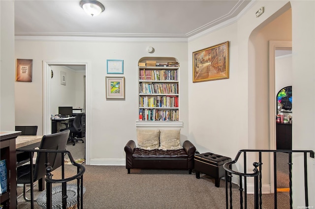 interior space featuring crown molding