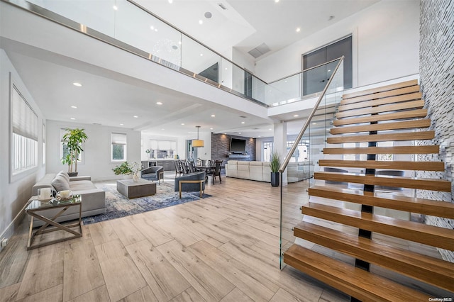 interior space with hardwood / wood-style flooring