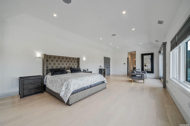 bedroom with light hardwood / wood-style flooring