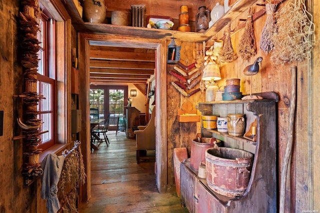 interior space featuring dark hardwood / wood-style floors