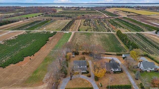 bird's eye view with a rural view