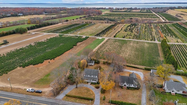 drone / aerial view with a rural view