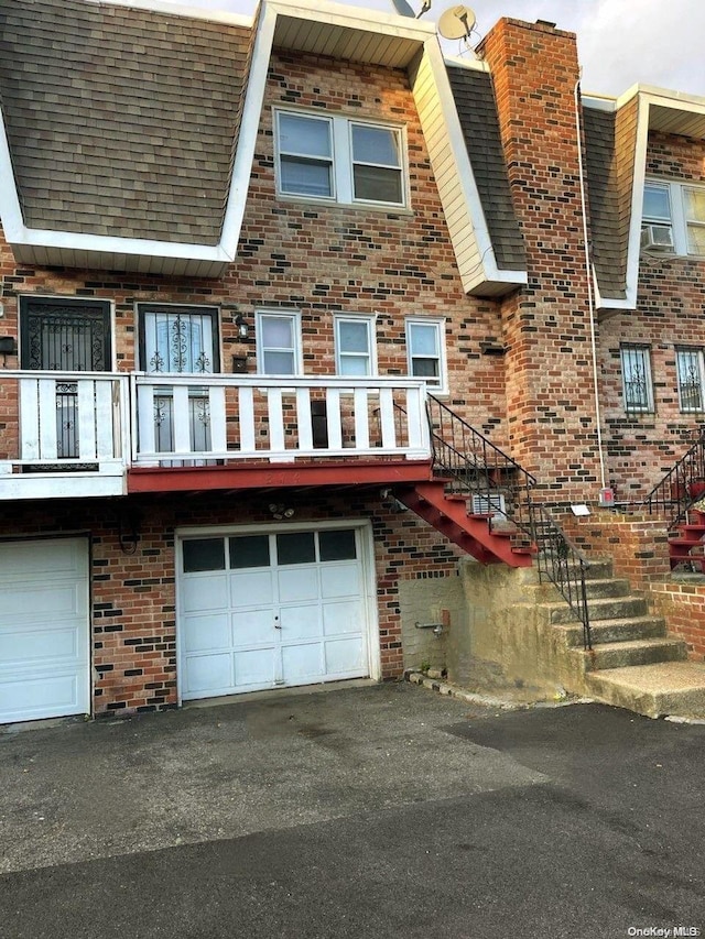 exterior space featuring a garage