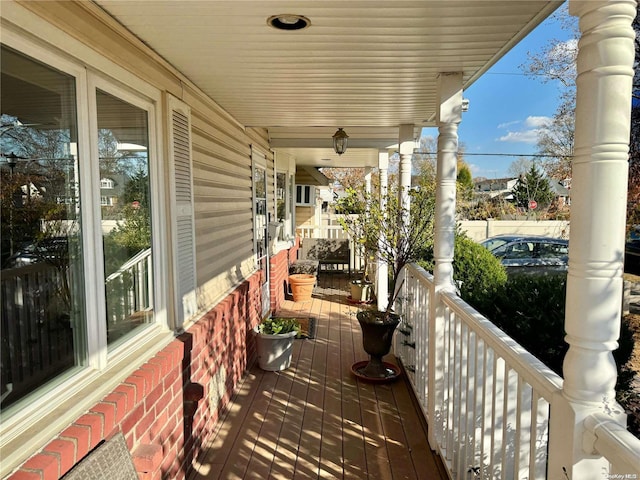 view of patio featuring a porch