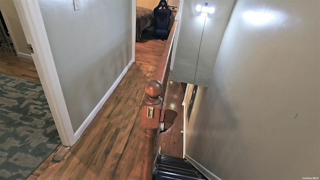 hall featuring dark hardwood / wood-style floors