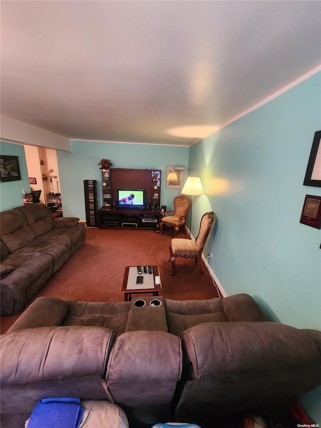 living room featuring carpet floors