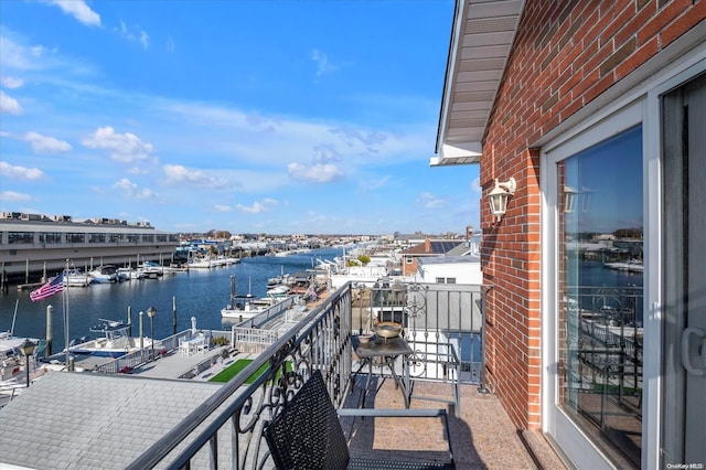 balcony with a water view