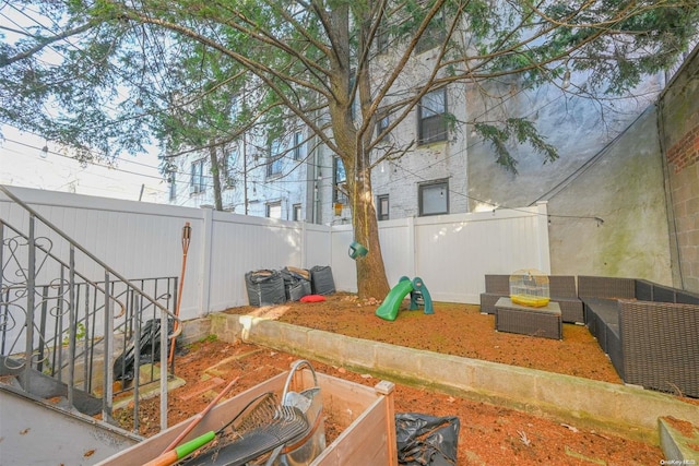 view of patio / terrace featuring an outdoor living space