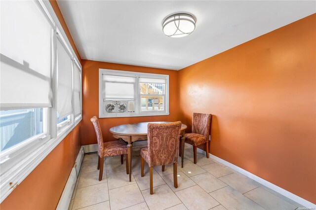 view of tiled dining room