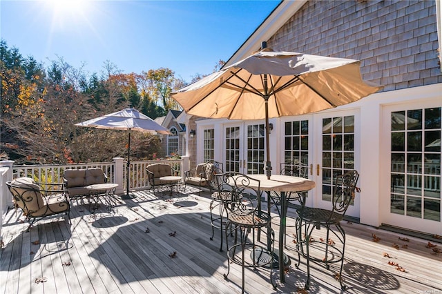 deck with french doors