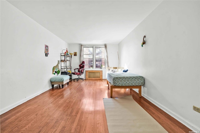 living area featuring hardwood / wood-style floors