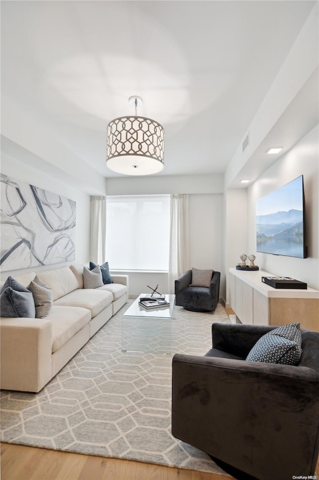 living room featuring hardwood / wood-style flooring