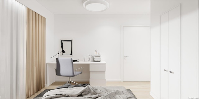 136-80 41st Ave Unit 6G, Flushing, NY 11355 - home office with light wood-style flooring